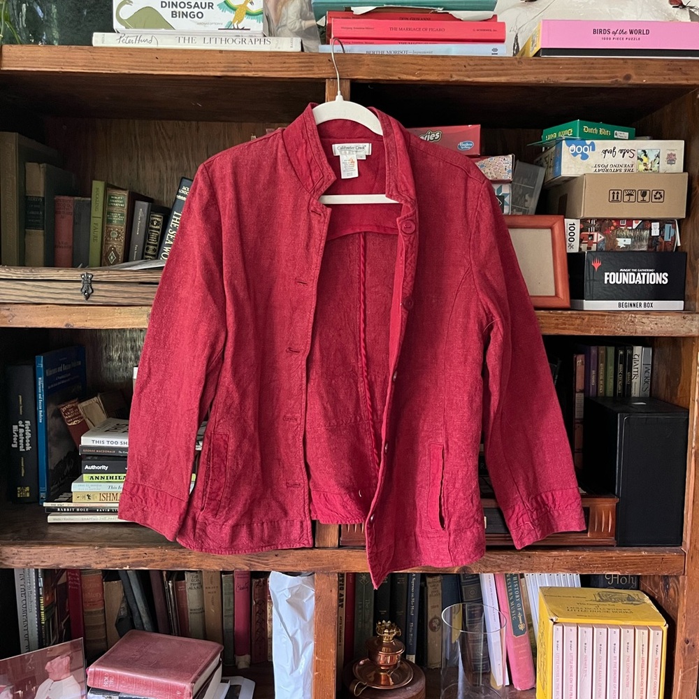 Linen blend Red Jacket